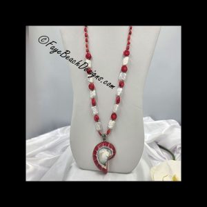 Red Coral Nuggets & Fresh Water Pearls