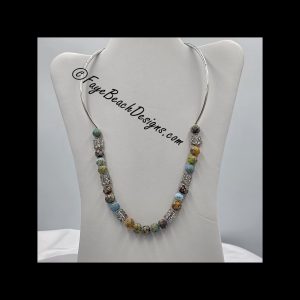 Calcilica and Silver Colored Tube Necklace